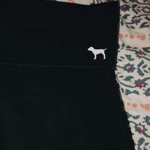 VS PINK Black Fold-over Band Yoga Pants